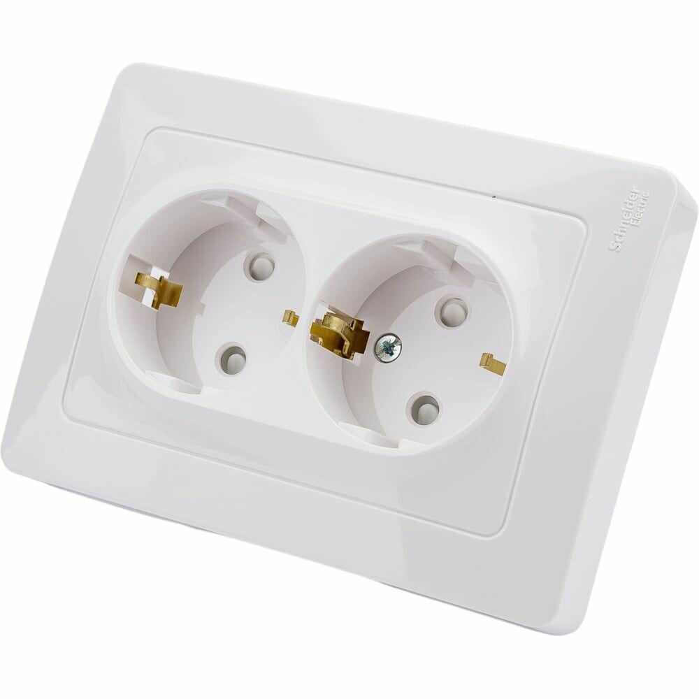 Розетка 2-м СП Blanca 16А IP20 250В с заземл. защ. шторки бел. SE BLNRS001121