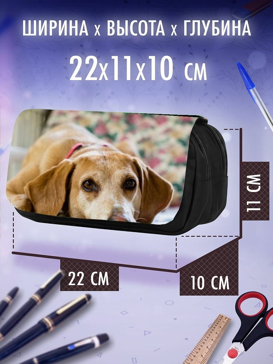 Пенал косметичка собака породы пес — фото 1