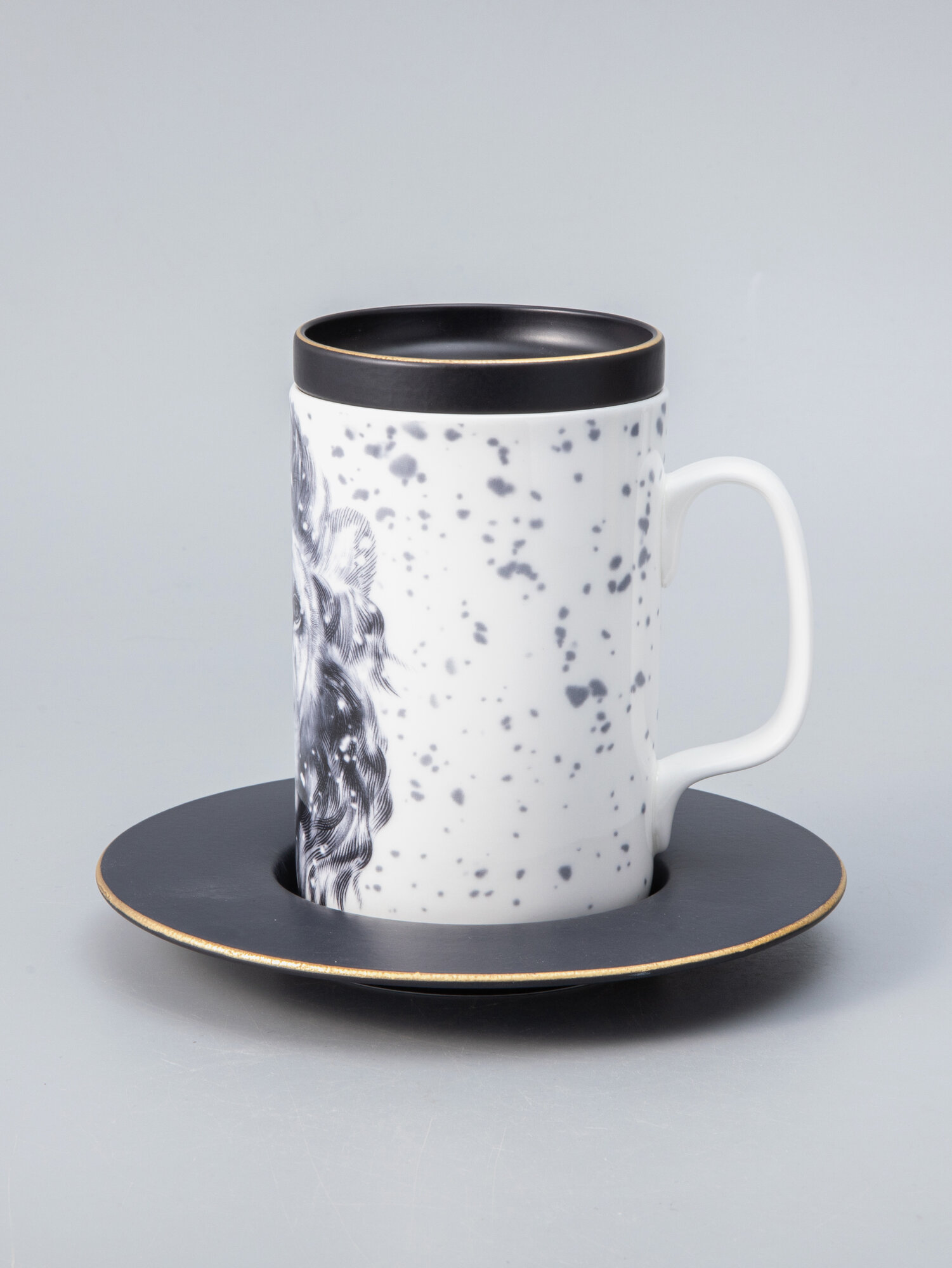 Бокал с блюдцем "Тотем Лев", 390 мл, Императорский фарфоровый завод — фото 1