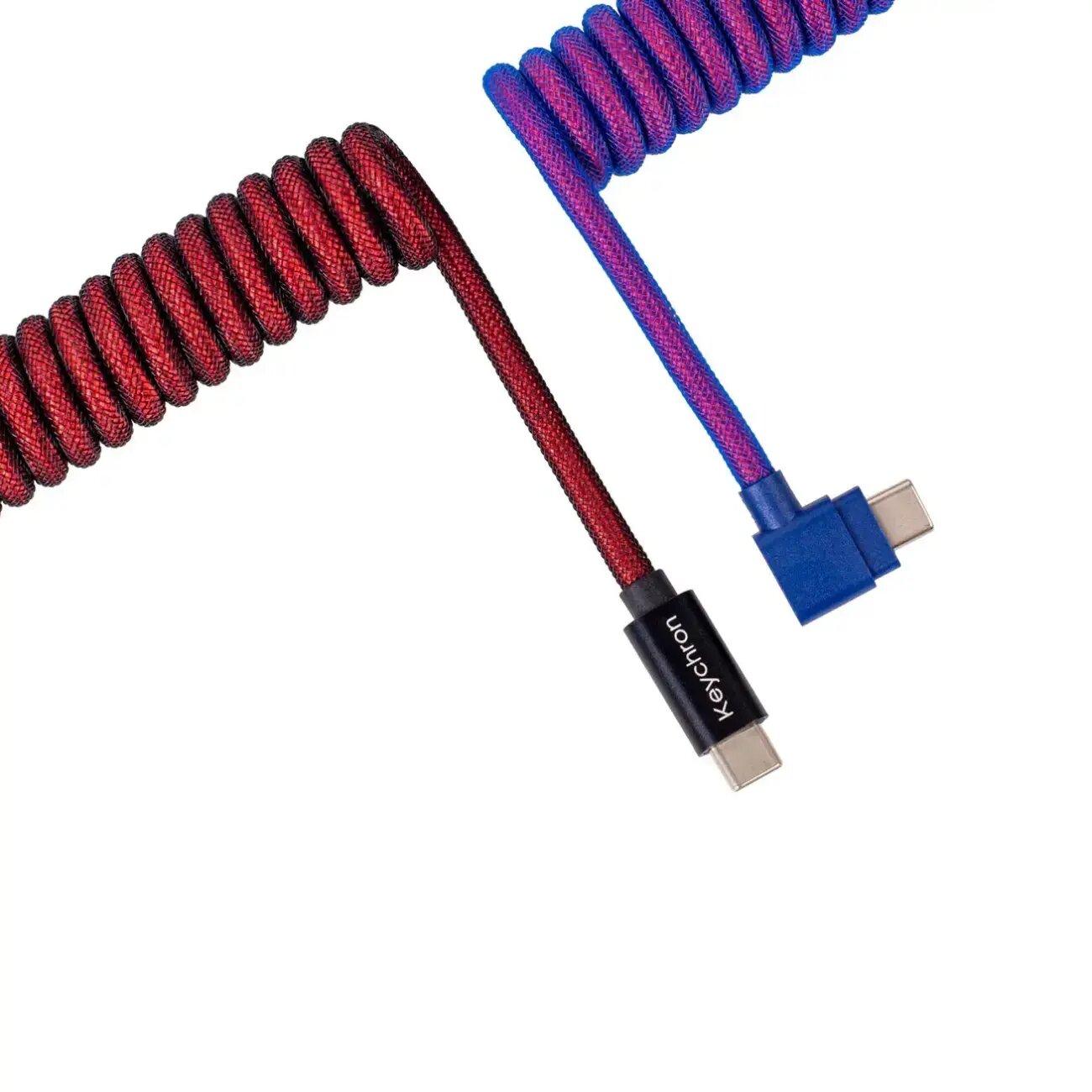 Кабель Keychron Premium Coiled Aviator Type-A/Type-C, угловой, розовый — фото 1