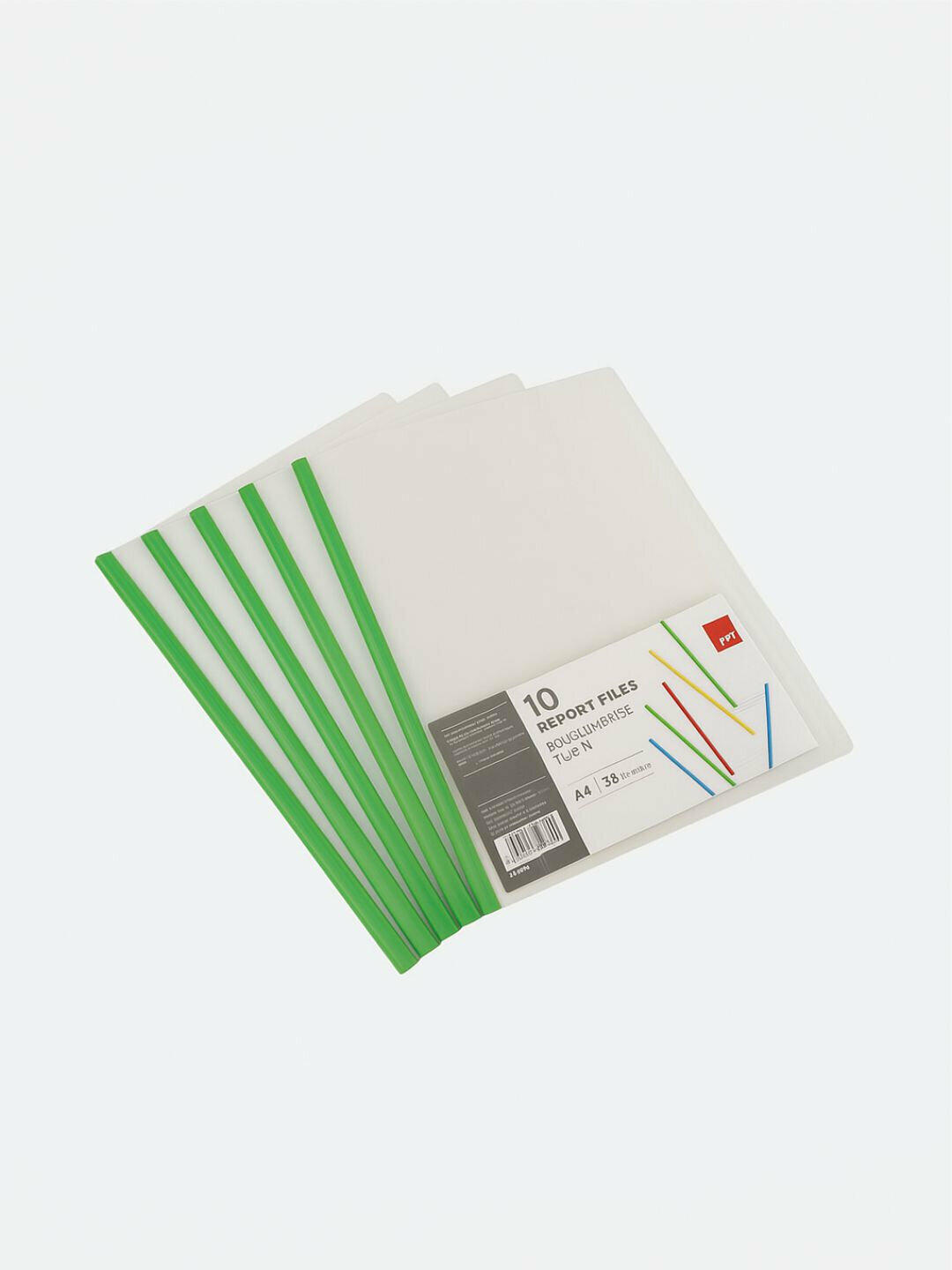 Папка с фиксатором Deli E5530, Раздвижные папки формата А4, 5 штук - Зеленый