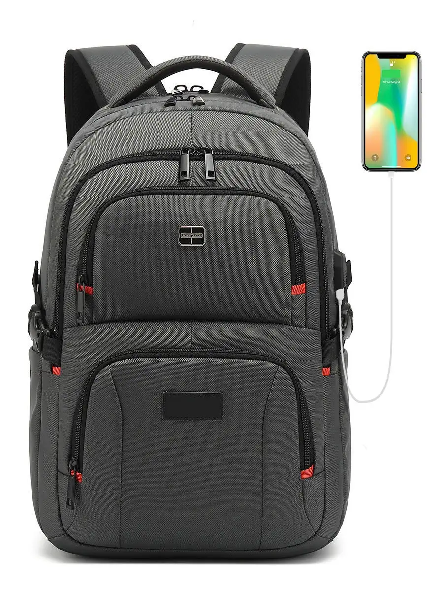 Рюкзак Carney Road, мужской, городской, серый, водонепроницаемый, для ноутбука