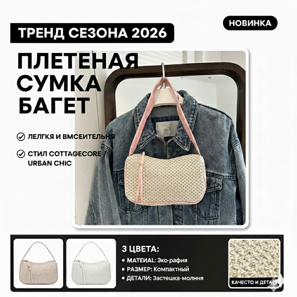 Сумка багет  Womenshopuz