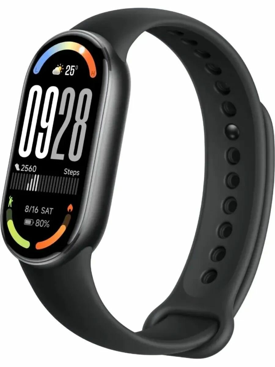 Фитнес-браслет Xiaomi "Smart Band 10", чёрный, AMOLED дисплей — фото 1