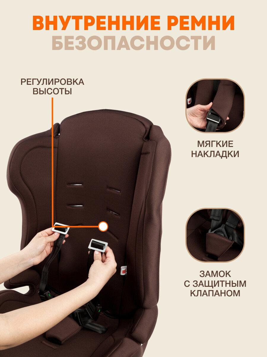 Автокресло децкое златек атлантик 9 36 кг карбон коричневый — ракурс 5