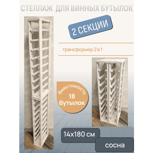 фото Стеллаж винный rackforwine однорядный двухсекционный на 18 бутылок цвет белый craft_tools