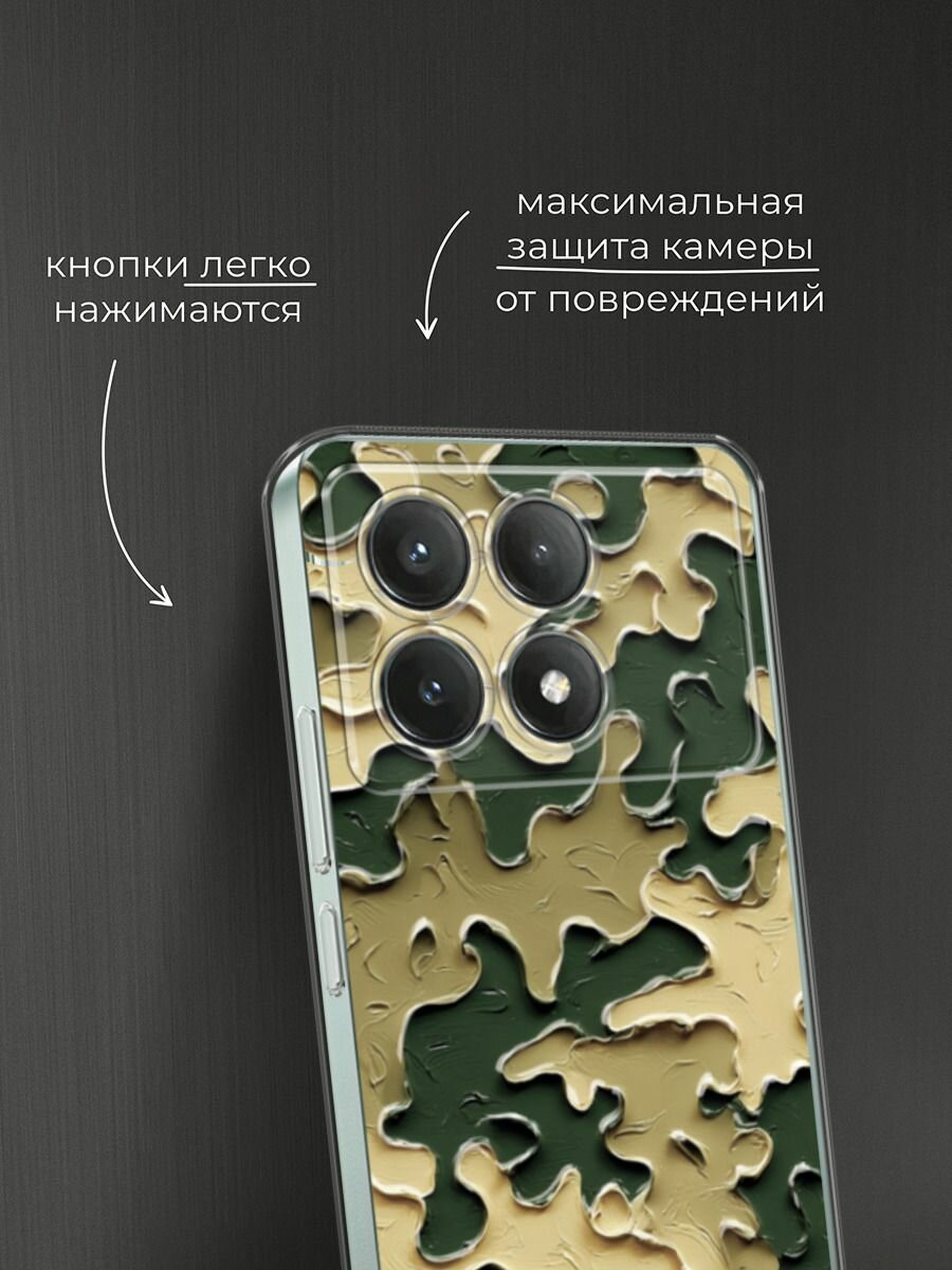 Силиконовый чехол на Xiaomi Poco X6 PRO 5G / Поко X6 Про 5G с принтом Камуфляж краски — фото 1