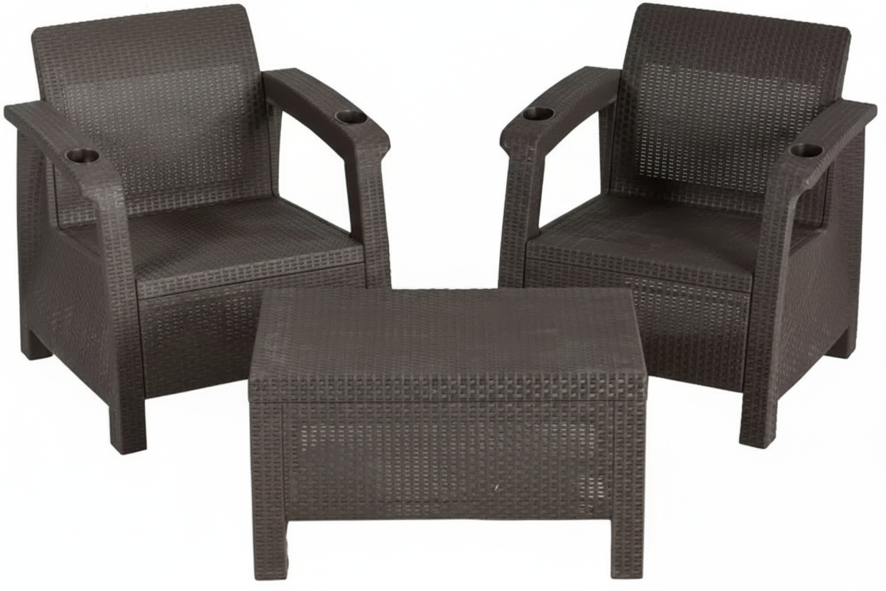 Комплект садовой мебели Альтернатива "Wiilla Weekend Set", пластик, коричневый, устойчивый к влаге