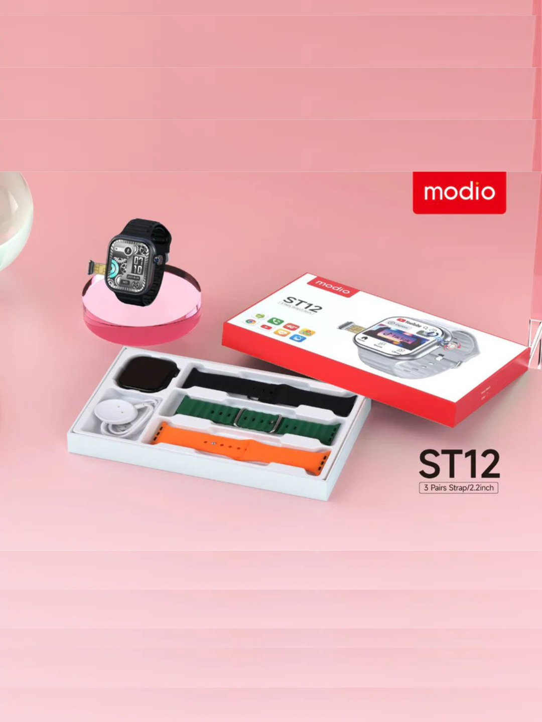 Умные часы Modio ST12 4G — SIM, WhatsApp, Камера, экран 2.2″ — фото 1