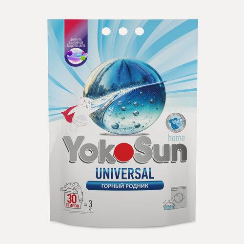 Изображение товара Стиральный порошок YokoSun, универсальный, для многих видов тканей, 3кг