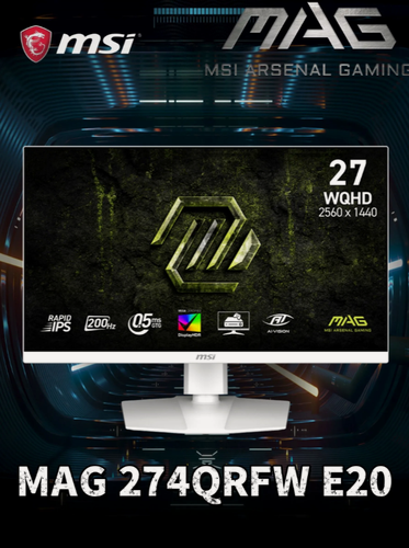 Изображение товара 27" Монитор игровой MSI MAG 274QRFW E20, IPS, 2560x1440, 200 Гц, 0,5 мс (GtG), белый
