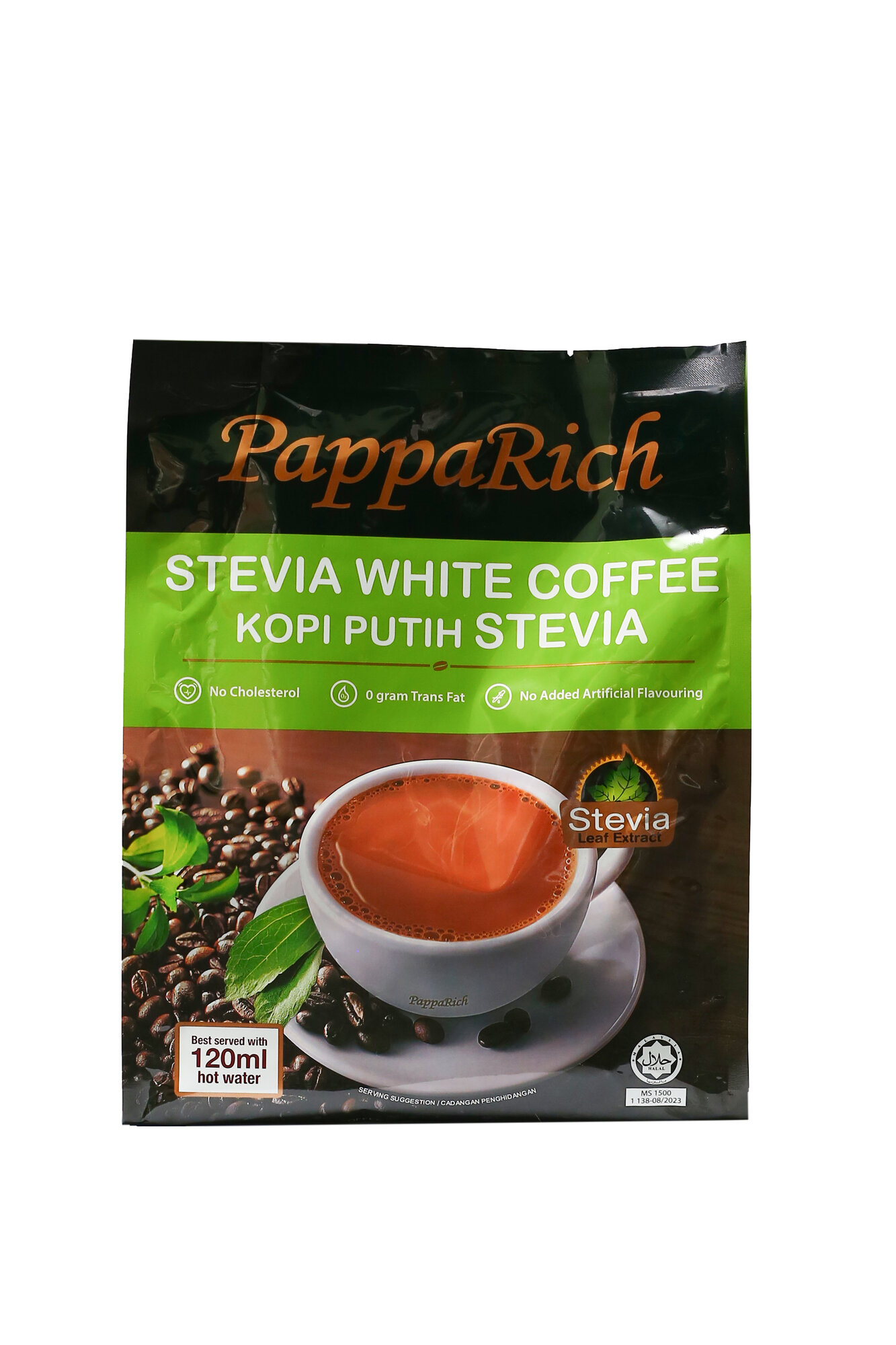 PappaRich 3 в 1 STEVIA Белый Кофе – белый кофе 3 в 1 со стевией — фото 1