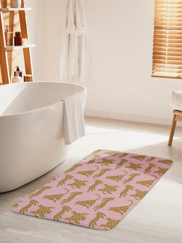 Изображение товара Коврик для ванной комнаты и туалета противоскользящий "Забавные леопарды" 60х100 см, JoyArty