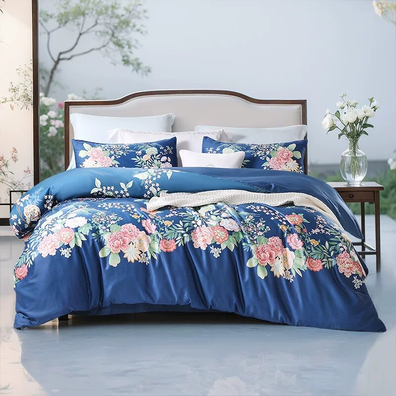 Комплект постельного белья Fuanna Home Textiles из 4 предметов, 60 нитей, из длинноволокнистого хлопка, сатин, класса