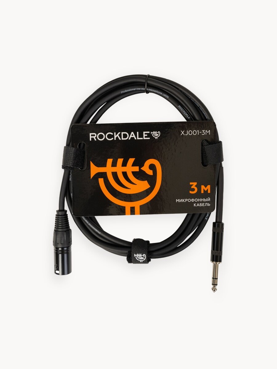 Микрофонный кабель XLR x jack ROCKDALE XJ001-3M (длина 3 метра)