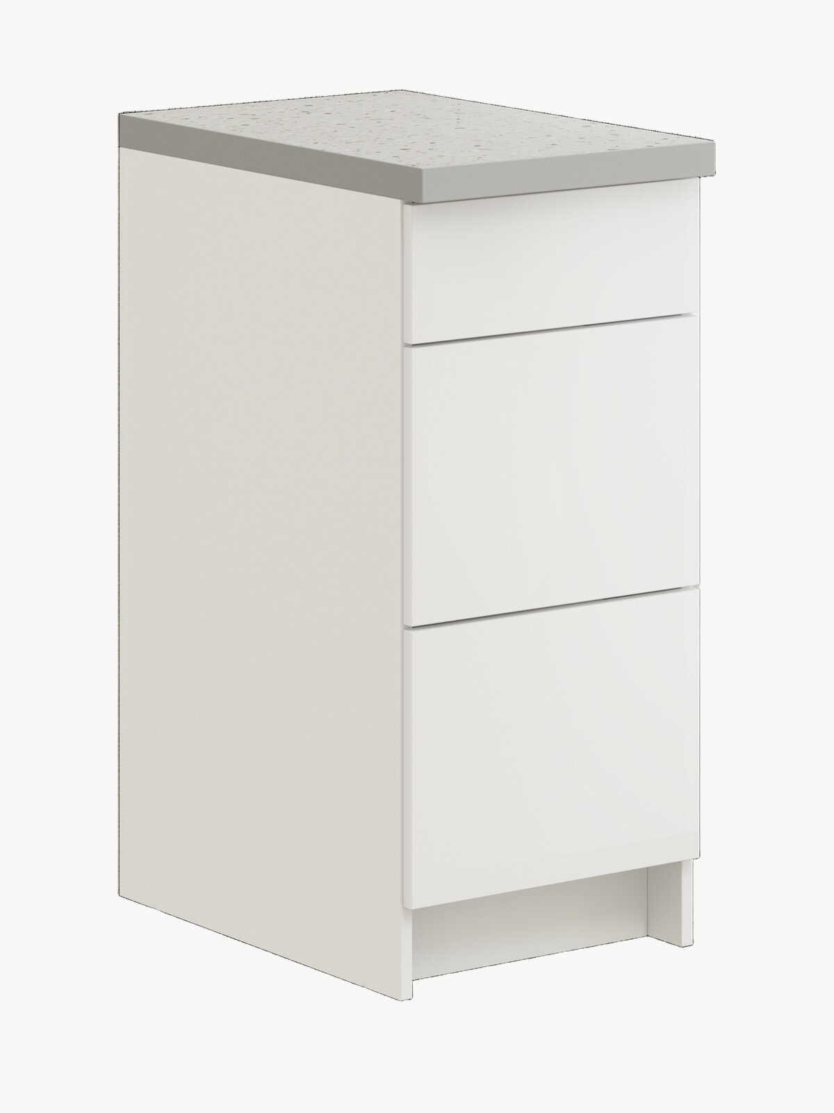 Кухонный модуль напольная тумба Pragma Elinda с 3 выдвижными ящиками, ШхГхВ 41х60х91 см, со столешницей, ЛДСП, белый Pragma