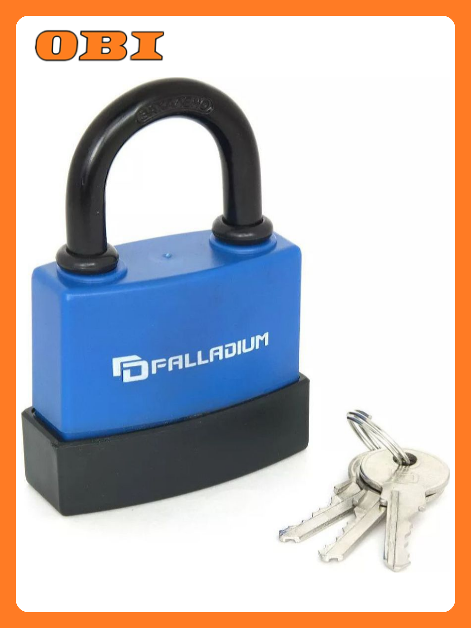 Навесной замок Palladium 907WP-65 всепогодный с длинной дужкой синий/черный