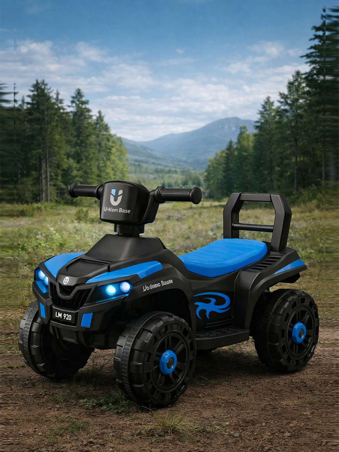 Электромобиль, квадроцикл детский на аккумуляторе, машина для детей синий