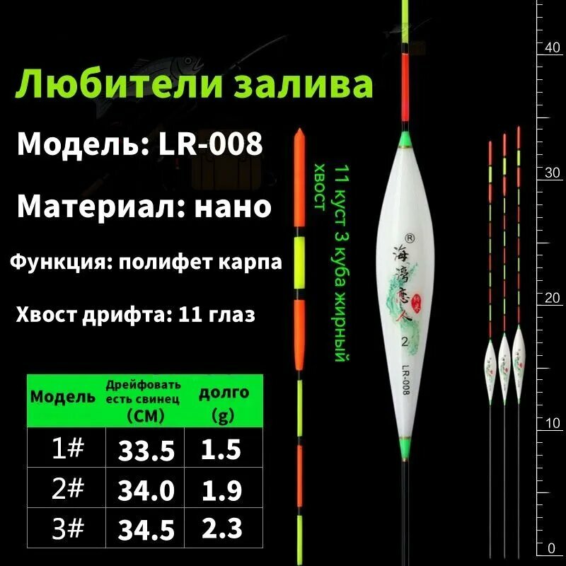 Набор поплавков для ловли рыбы методом Херабуна 3 шт.