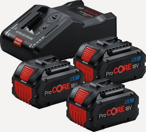 Изображение товара Набор аккумуляторов и зарядных устройств Bosch 3 ProCORE18V 8.0Ah + GAL 18V-160 (0615a5004y)