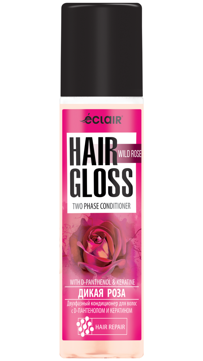 Кондиционер для волос ECLAIR Hair Gloss "Дикая Роза", защита цвета, для всех типов, 200 мл
