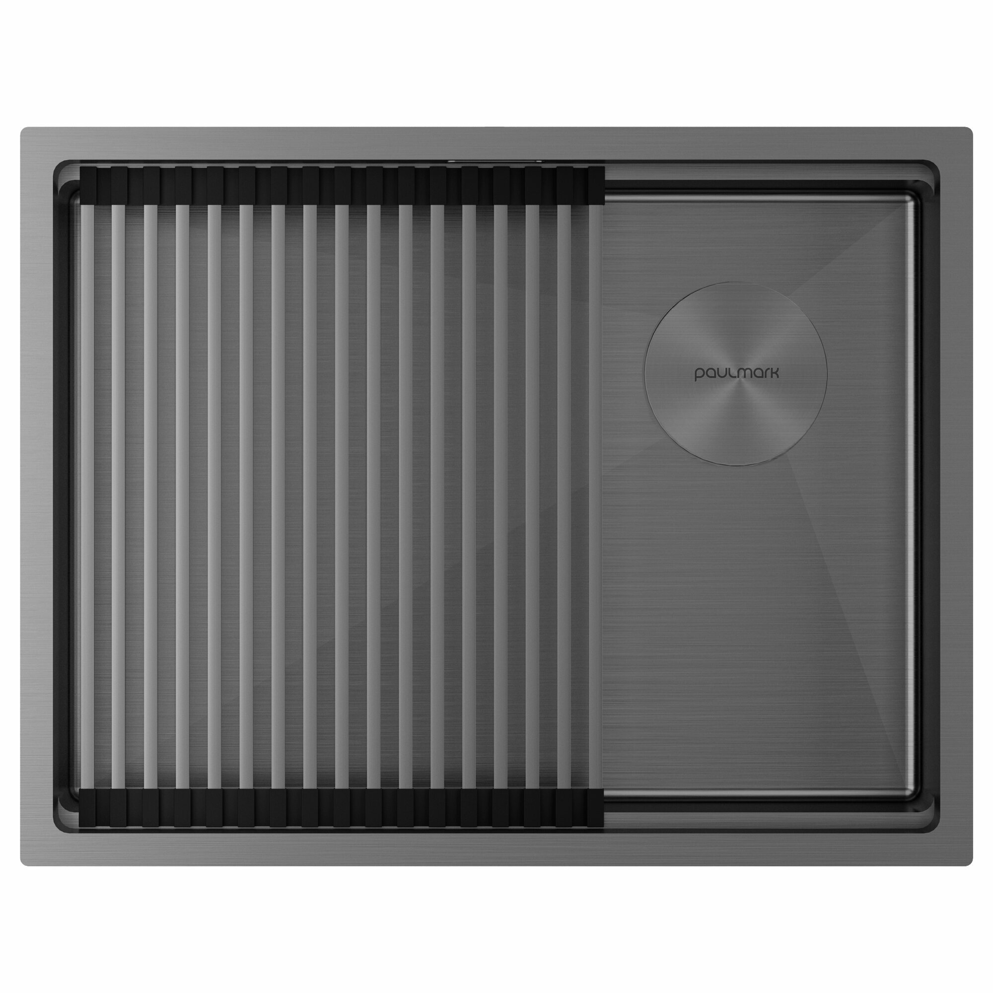 Кухонная мойка Paulmark NEXT-PRO 58 UNI PM705845-GM вороненая сталь Нержавеющая сталь