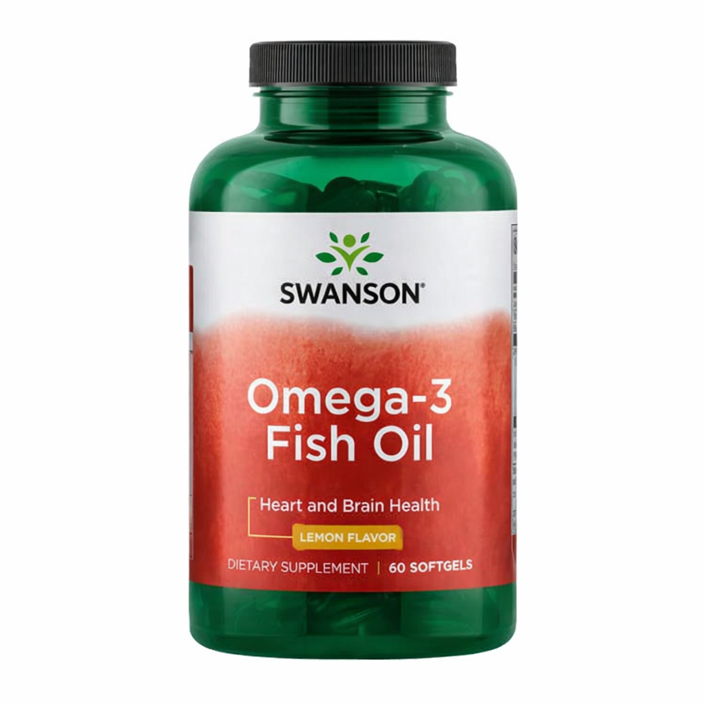 Swanson Омега-3 1000 мг со вкусом лимона в форме триглицеридов, 60 капсул