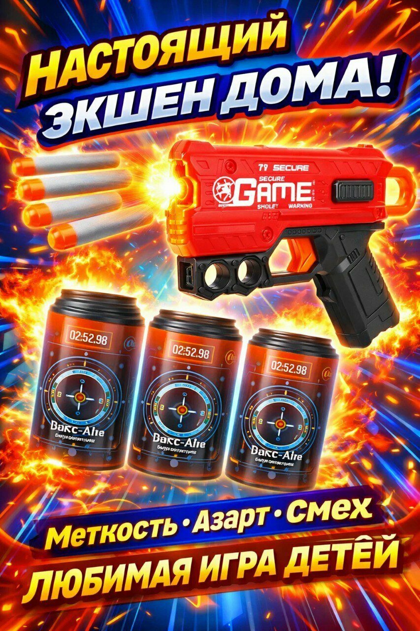 Бластер Hero Sniper набор с мягкими пулями и мишенью