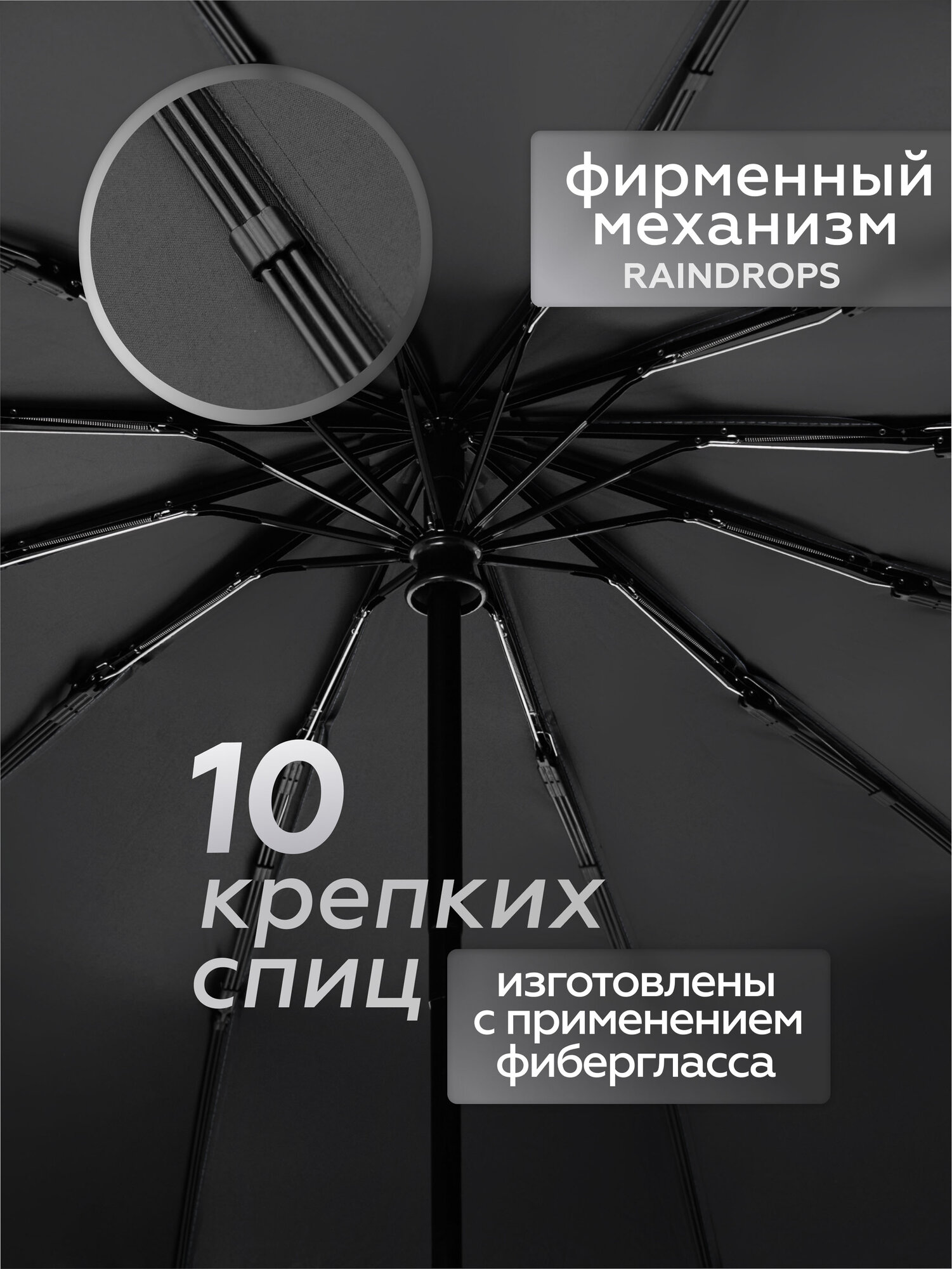 Смарт-зонт RAINDROPS, beige — фото 1