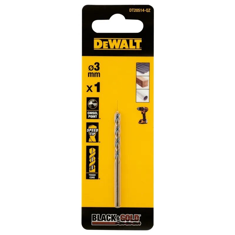 Сверло по металлу DeWALT "BLACK & GOLD" 3х33х61мм DT20514-QZ
