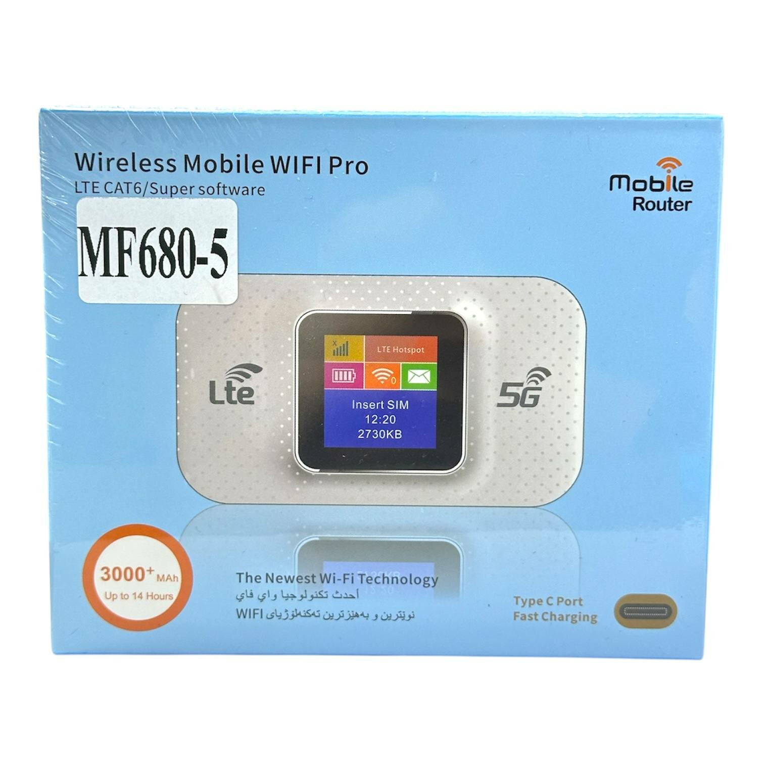 Мобильный Wi-Fi роутер MF680-5 LTE Cat.6 с экраном, 3000 мА·ч, Type-C