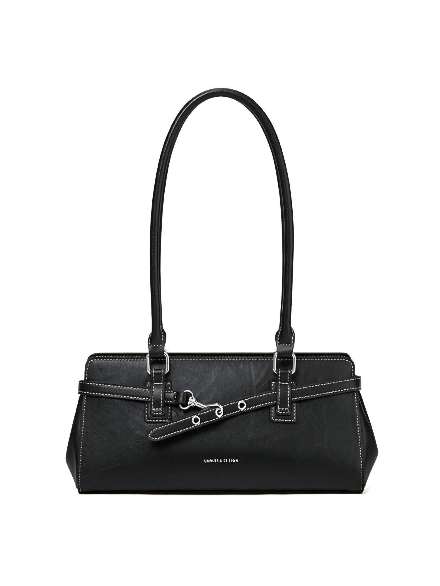 Сумка шоппер Cnoles из натуральной кожи, Choles, фактура гладкая, черный — фото 1