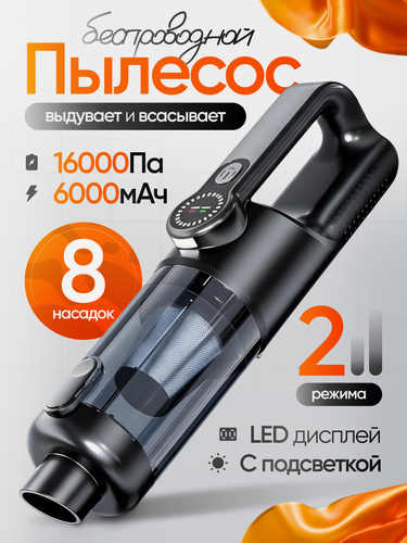 Изображение товара Пылесос мини для автомобиля беспроводной мощный с воздуходувкой