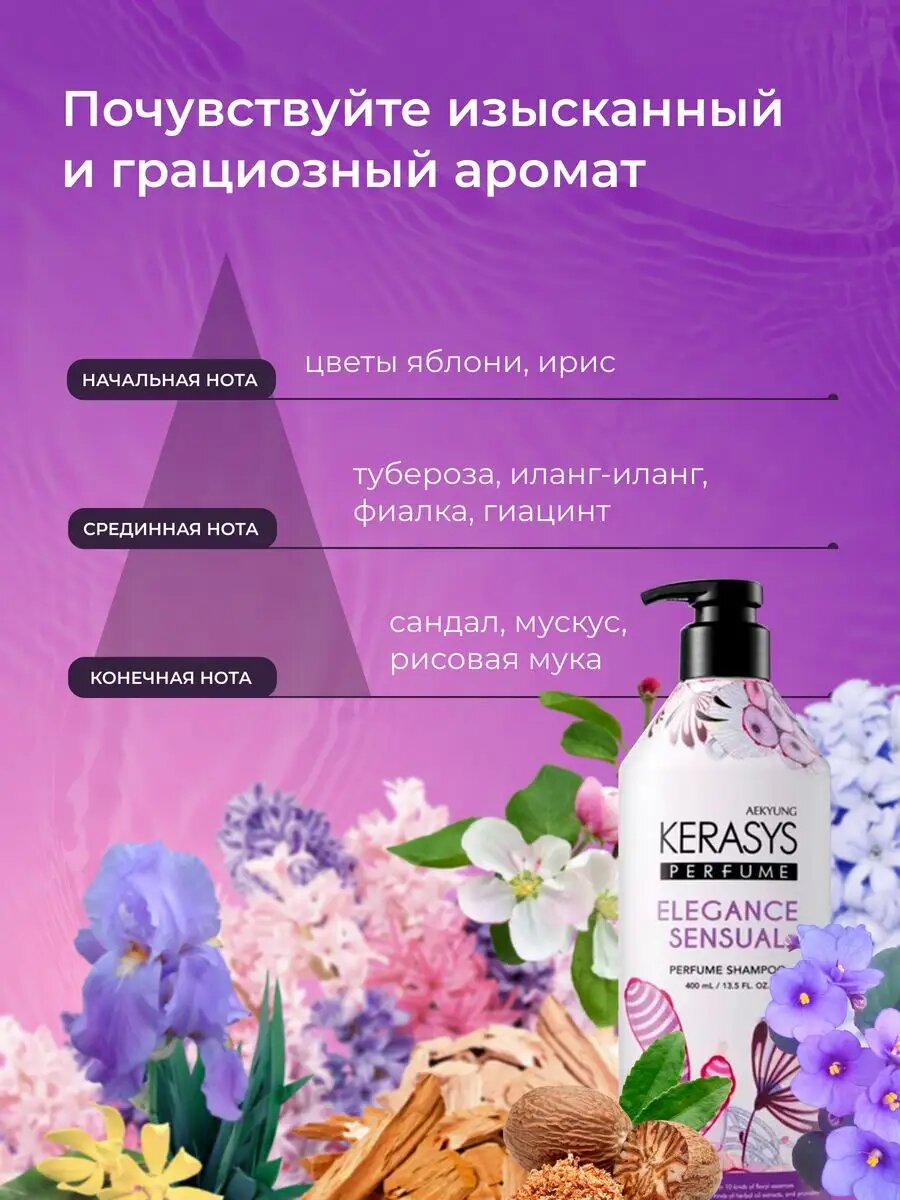 Шелковистый, питательный, ароматный шампунь для нежных и слабых волос KERASYS — фото 1