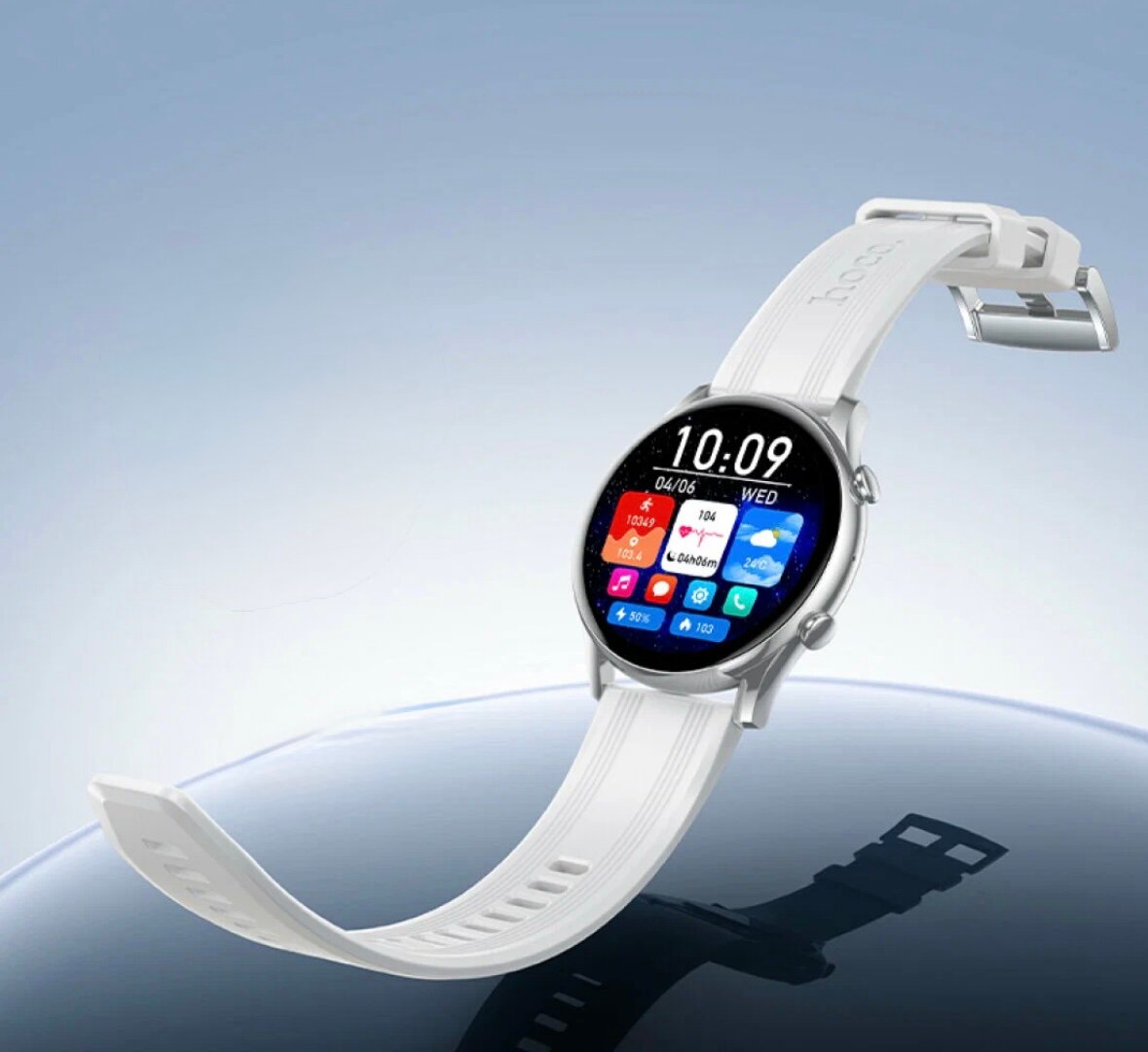 Смарт-часы Hoco Watch Y38 LCD amoled в классическом белом цвете — фото 1