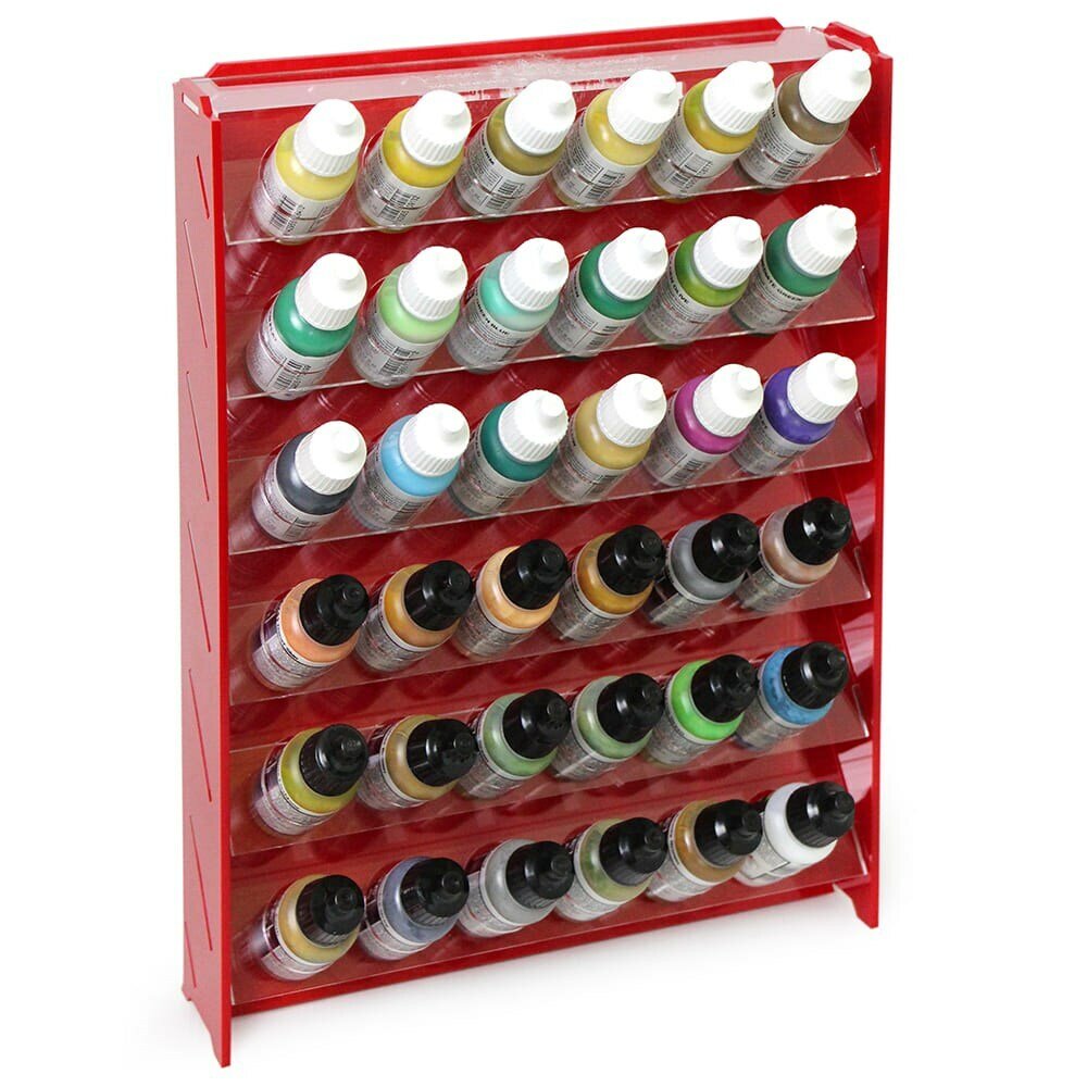 Подставка пластиковая красная для красок 36 баночек Mk-1 (Vallejo)