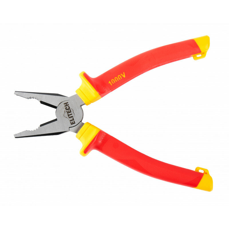 Плоскогубцы ELITECH 110403, хром-ванадиевые, диэлектрические рукоятки, 200мм — фото 1