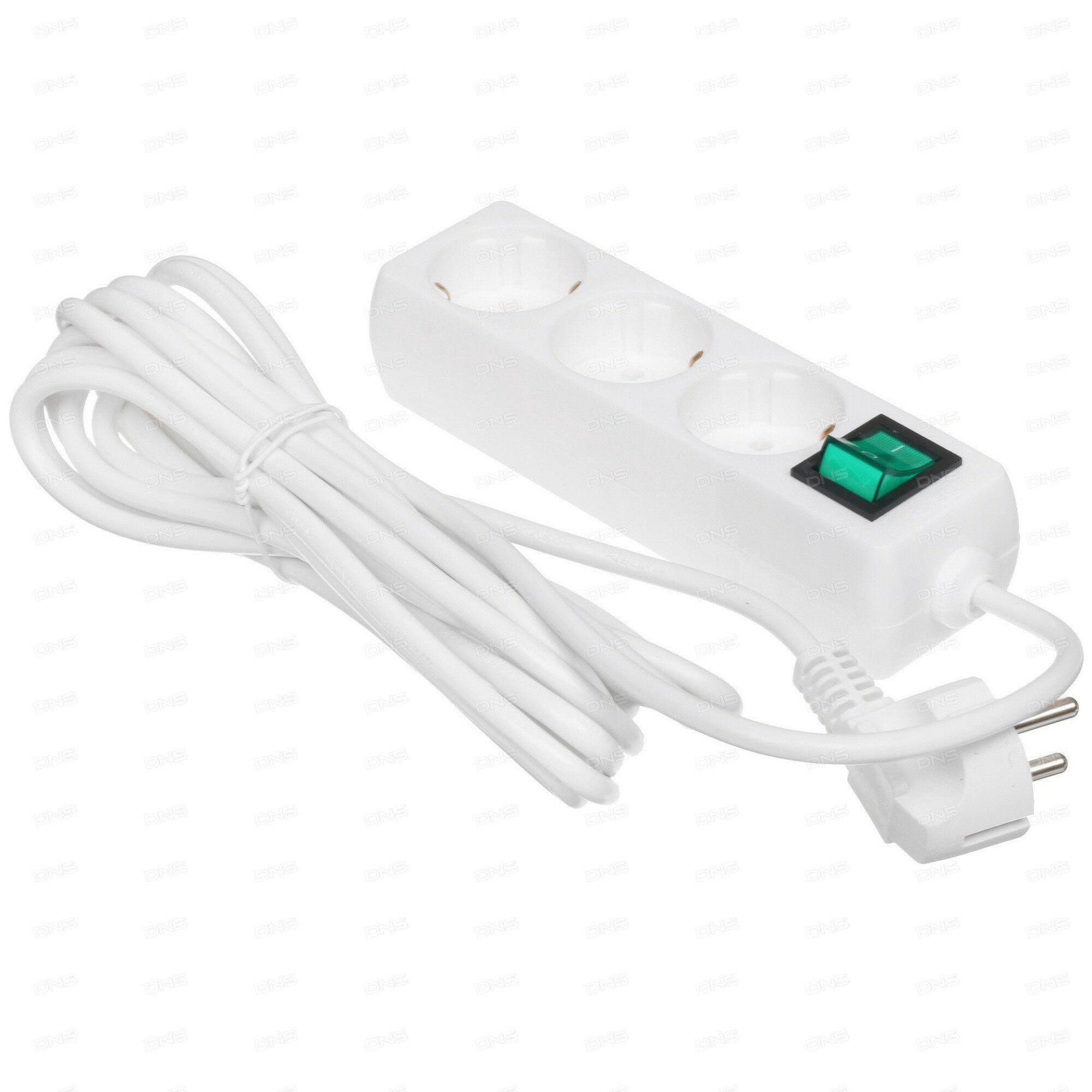 Удлинитель DEXP Ground 350W белый — фото 1