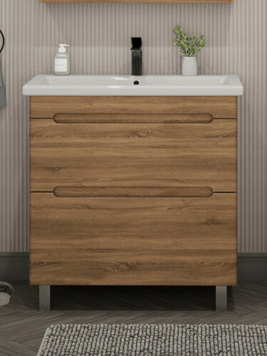 Изображение товара Тумба напольная SanStar Diva 70 с раковиной Como 70 (комплект) для ванной комнаты, Gold Craft