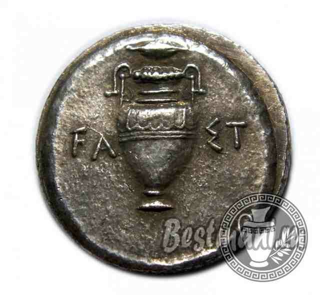 Редкая серебряная древнегреческая монета Статер Фивы ок. 395-338 вtr до нэ