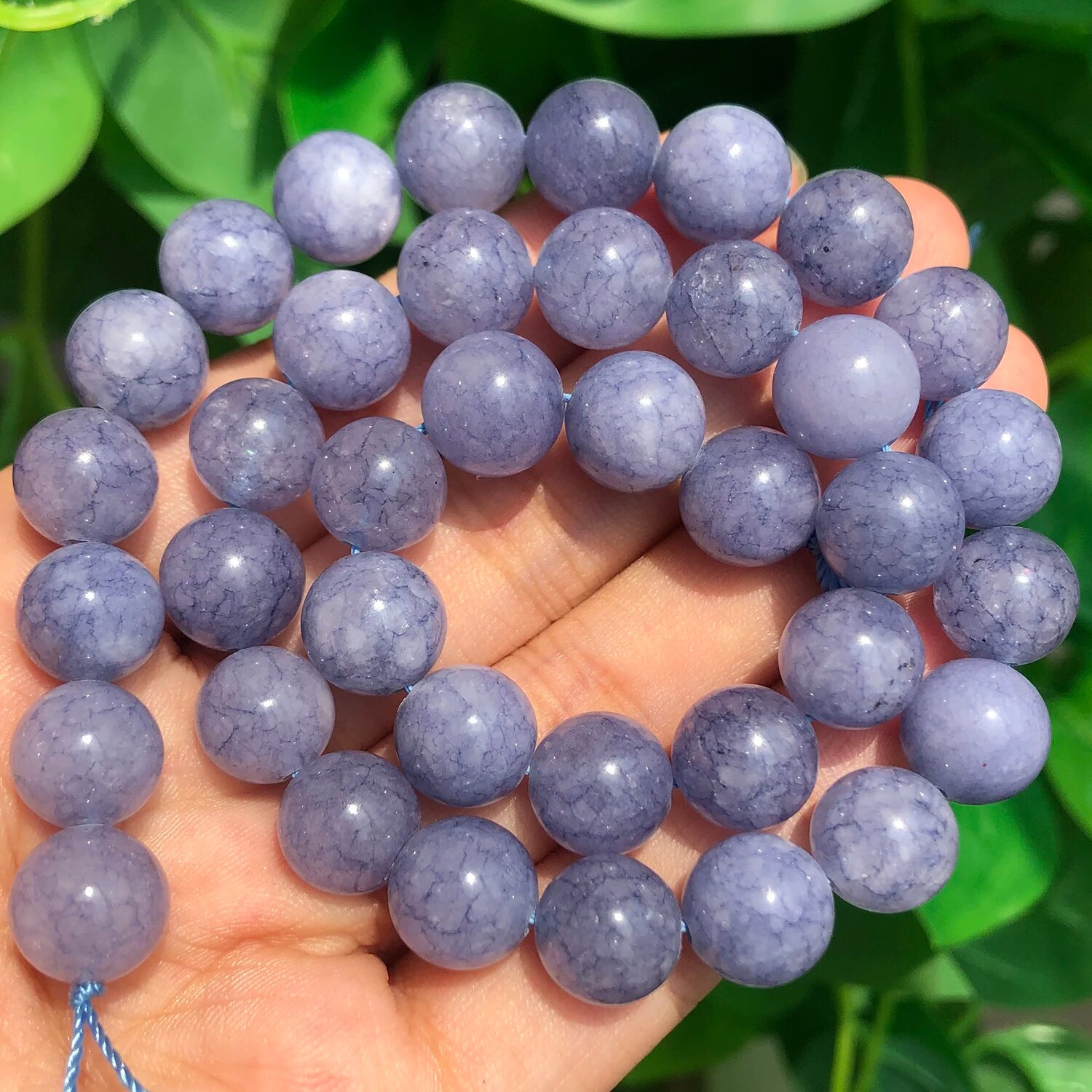 Бусины Blue Angelite, фиолетовые, 10 мм (36 шт.)