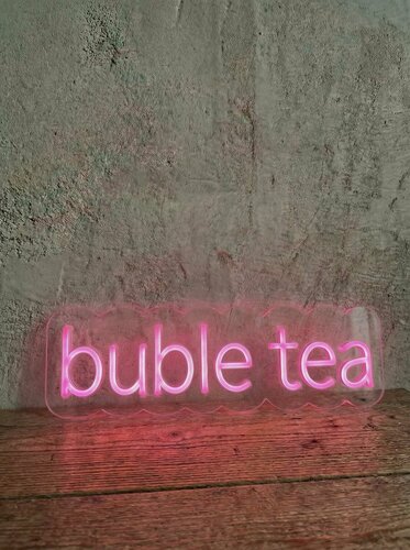 Изображение товара Неоновая вывеска "buble tea" 63х21 см, неоновая надпись, LED светильник для кафе