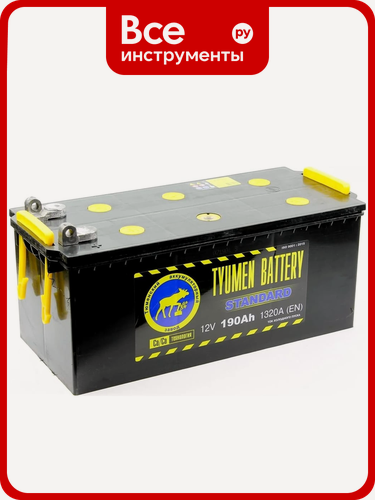 Изображение товара Аккумуляторная батарея TYUMEN BATTERY Тюмень 6ст -190 кальциевый тип, 12‑вольт для легковых и грузовых автомобилей