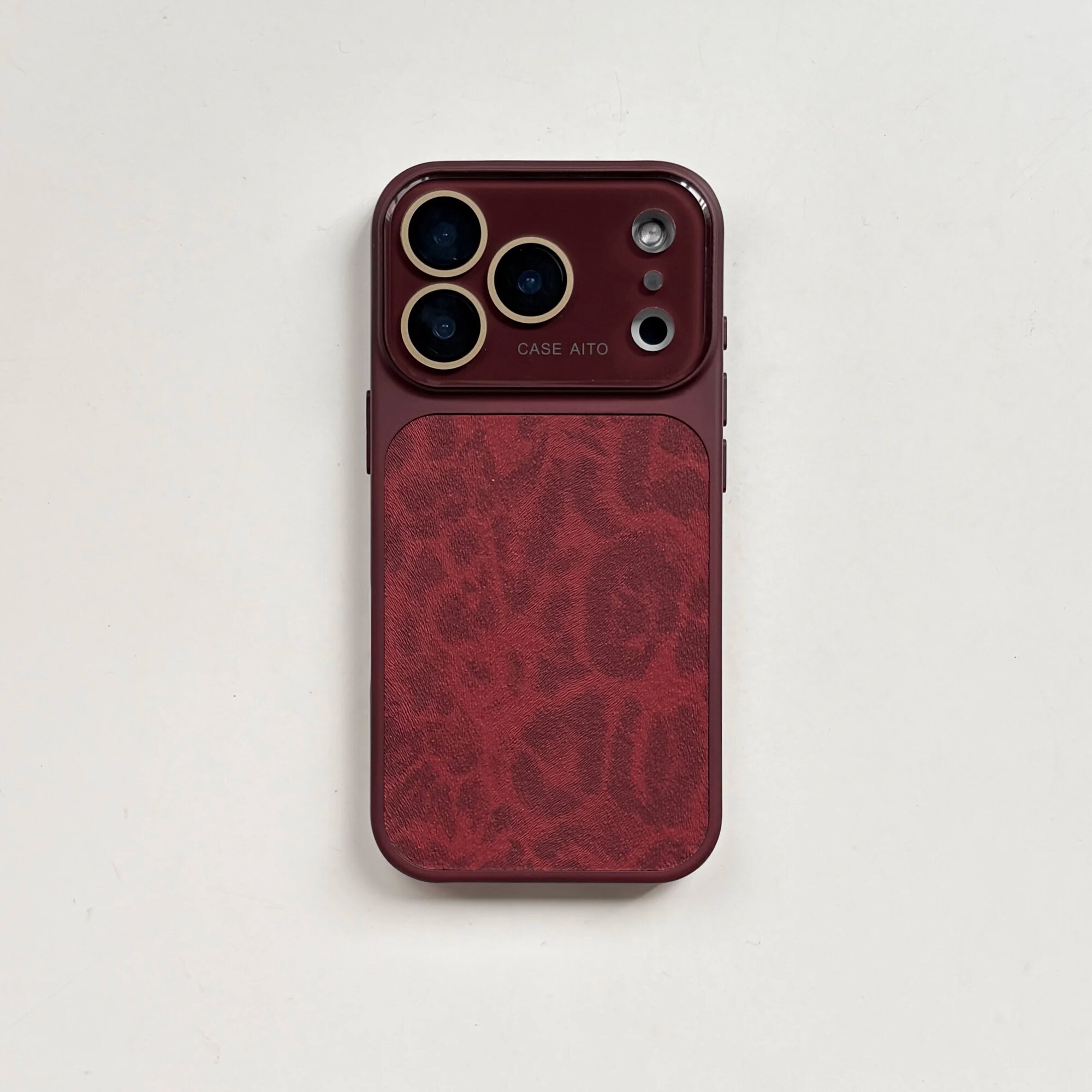 Модный Матовый Защитный Кожаный Чехол Для iPhone С iPhone 15 Pro Max, Красный, Бордовый, wine red