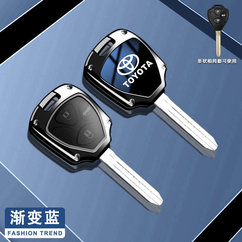 Алюминиевый чехол для ключей Toyota F-стиль для Yaris X 2020 Vios FS Zhi X - 21 ключей, градиентный синий