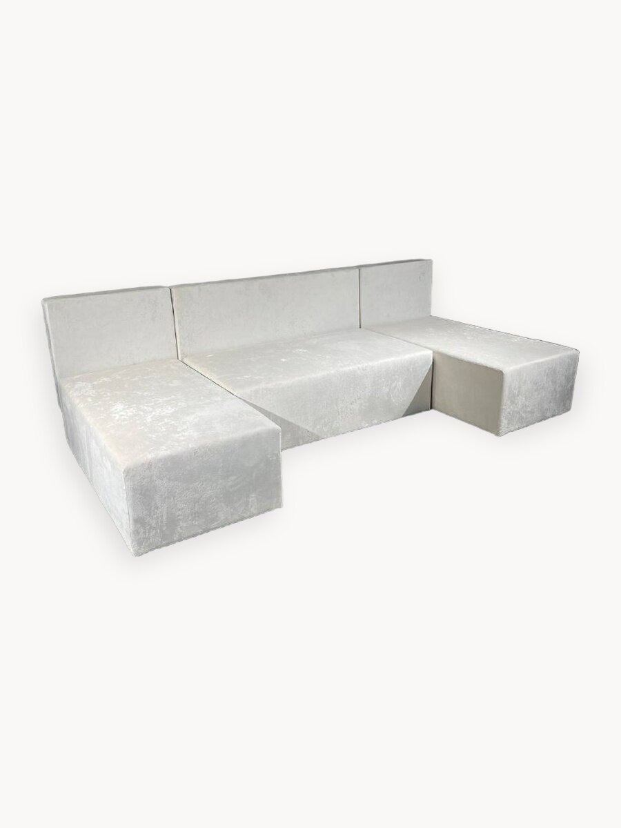 Диван, Диван-кровать Олимп П-образный угловой, белый, механизм еврокнижка, 262х122х82 см