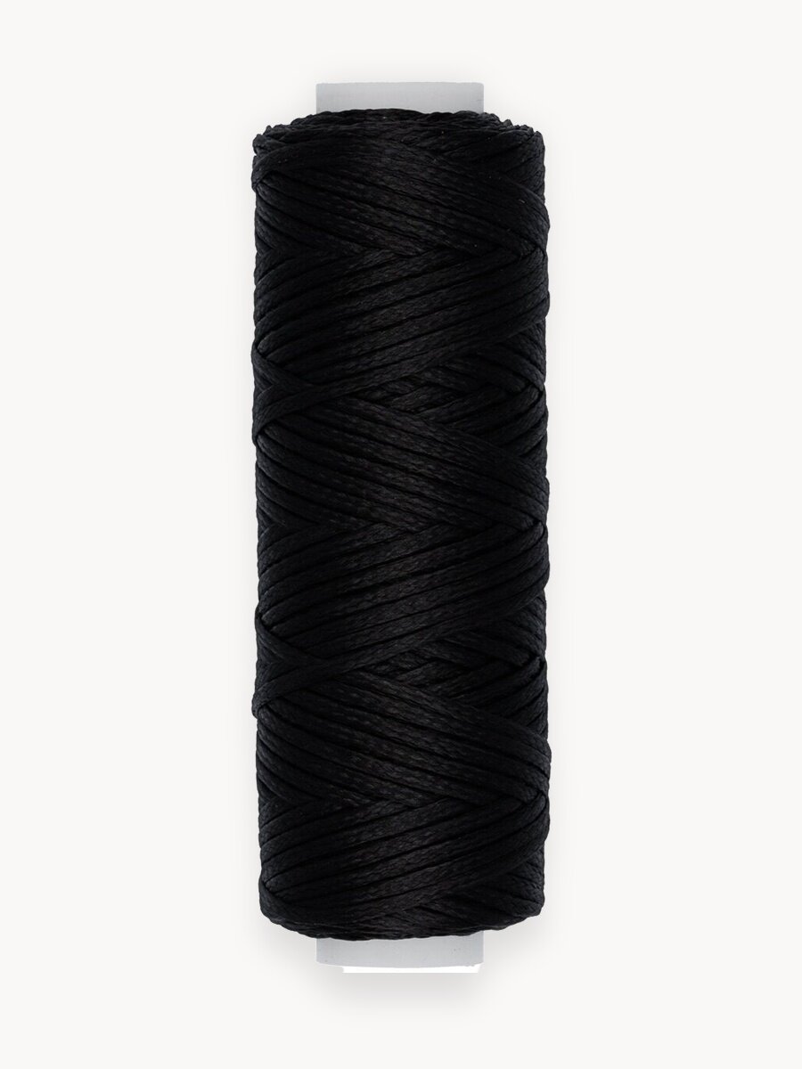 Нитки для кожи "Промысел" вощёные, плоские LC-001 0.8 мм 25 м № 001 чёрный