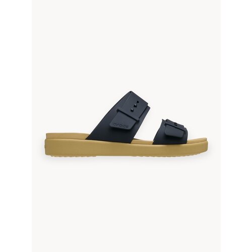 фото Шлёпанцы crocs brooklyn buckle low low, размер w10 us, черный/бежевый