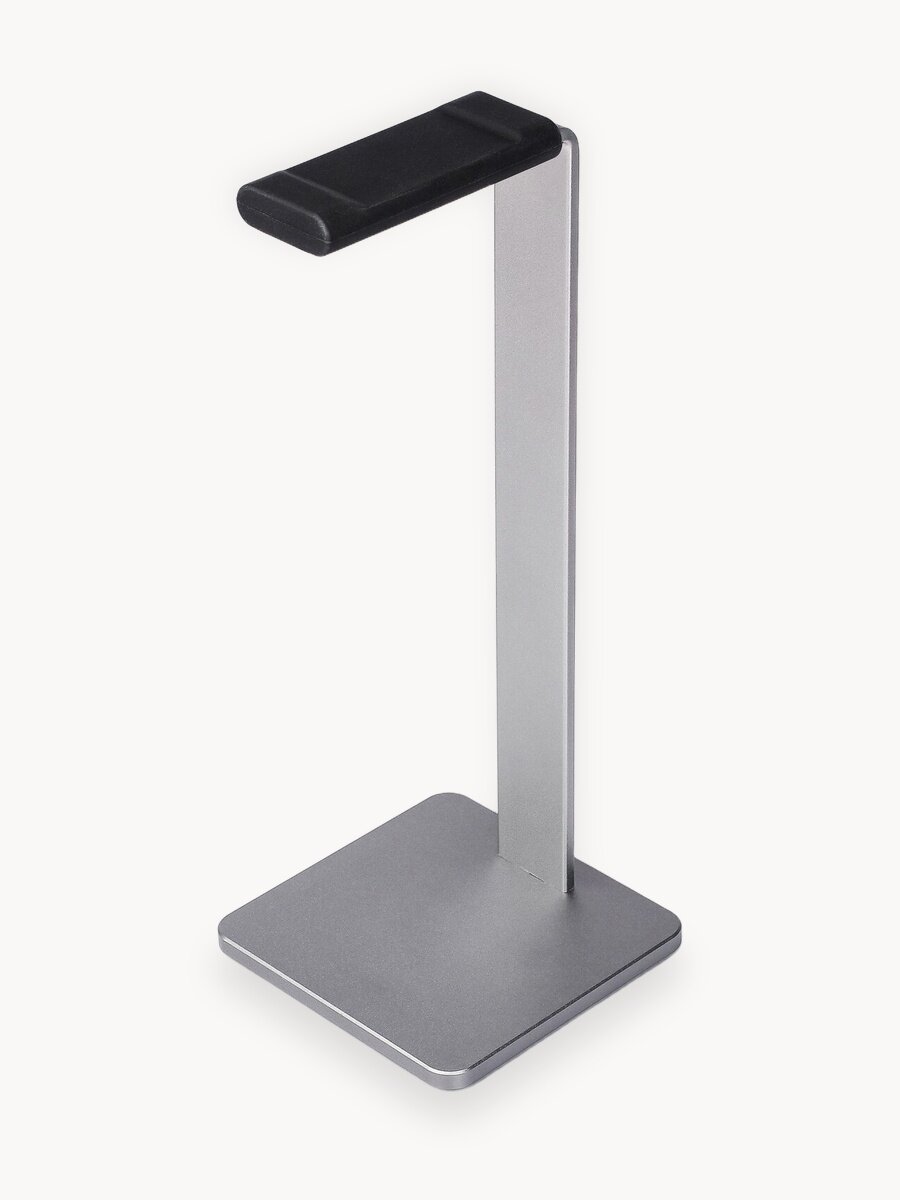 Подставка из металла для всех моделей полноразмерных наушников и игровых гарнитур, серебристая