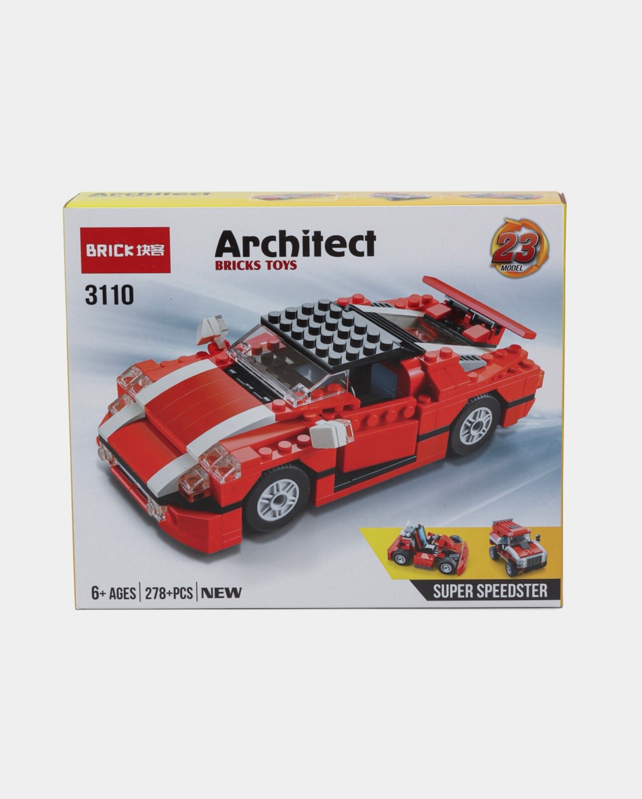 Конструктор Architect Bricks Toys 3110, позволяет собрать модель гоночной машины.
